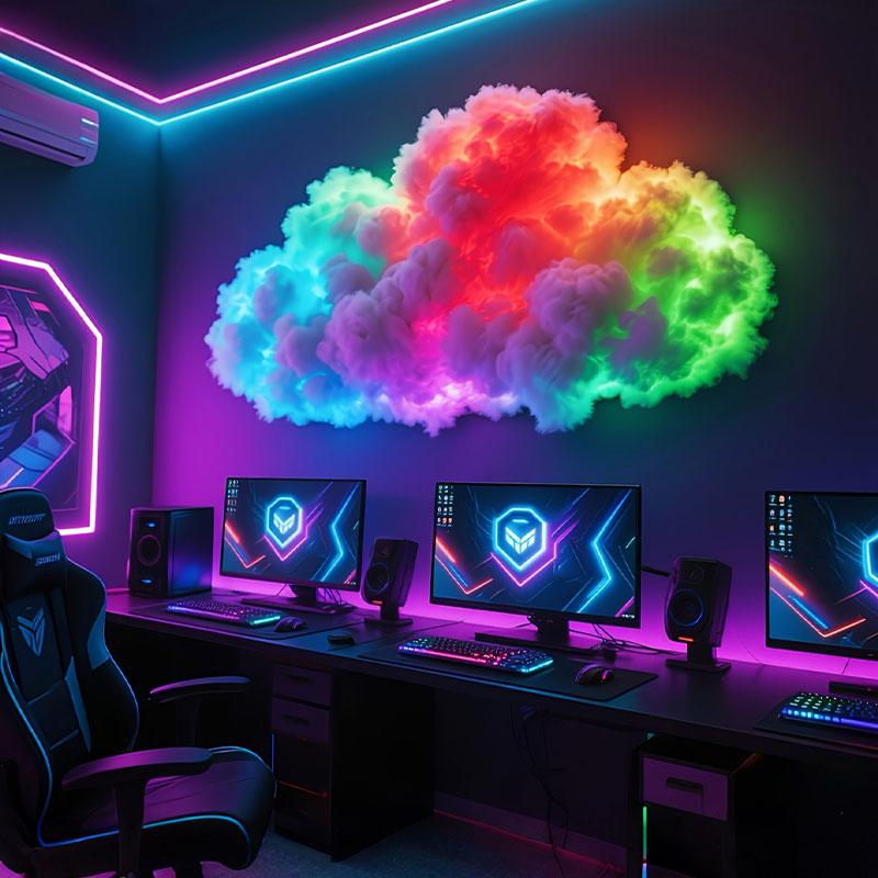 Christmas Sale Cloud Shape LED Night Light, USB Powered 3D Cloud Lamp Kit, Multi-Color Atmosphere Lighting for Bedroom & Gaming Room Decor