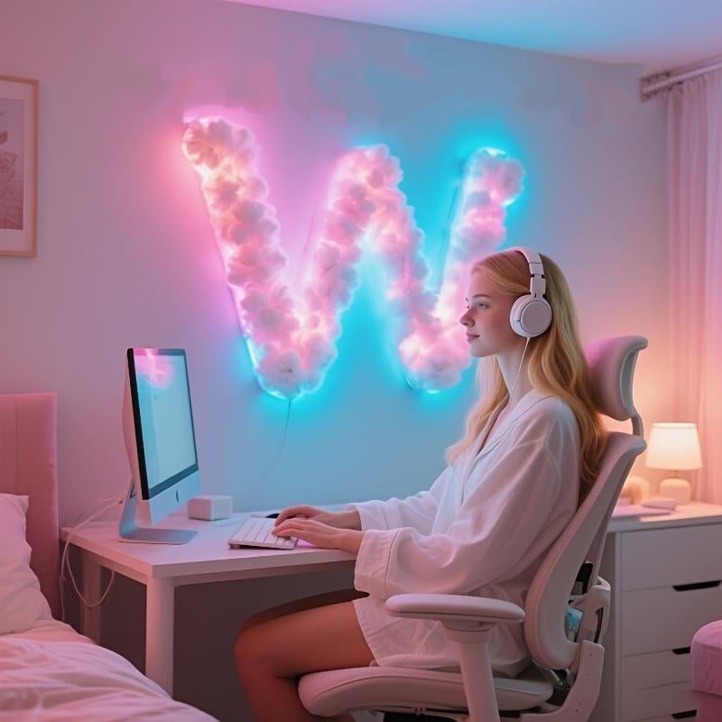 Christmas Sale Cloud Shape LED Night Light, USB Powered 3D Cloud Lamp Kit, Multi-Color Atmosphere Lighting for Bedroom & Gaming Room Decor