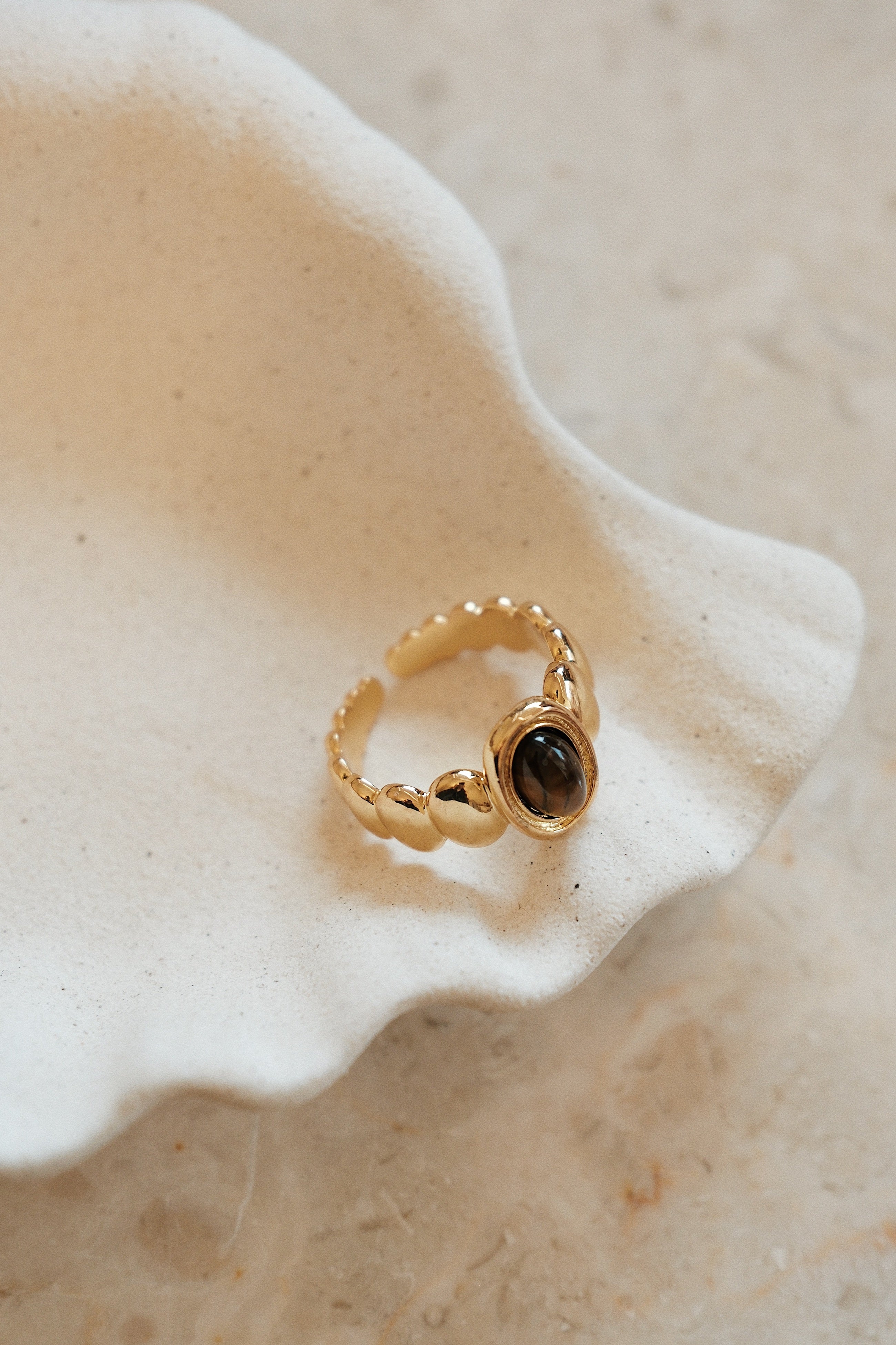 Halo Tiger Eye Stone Ring