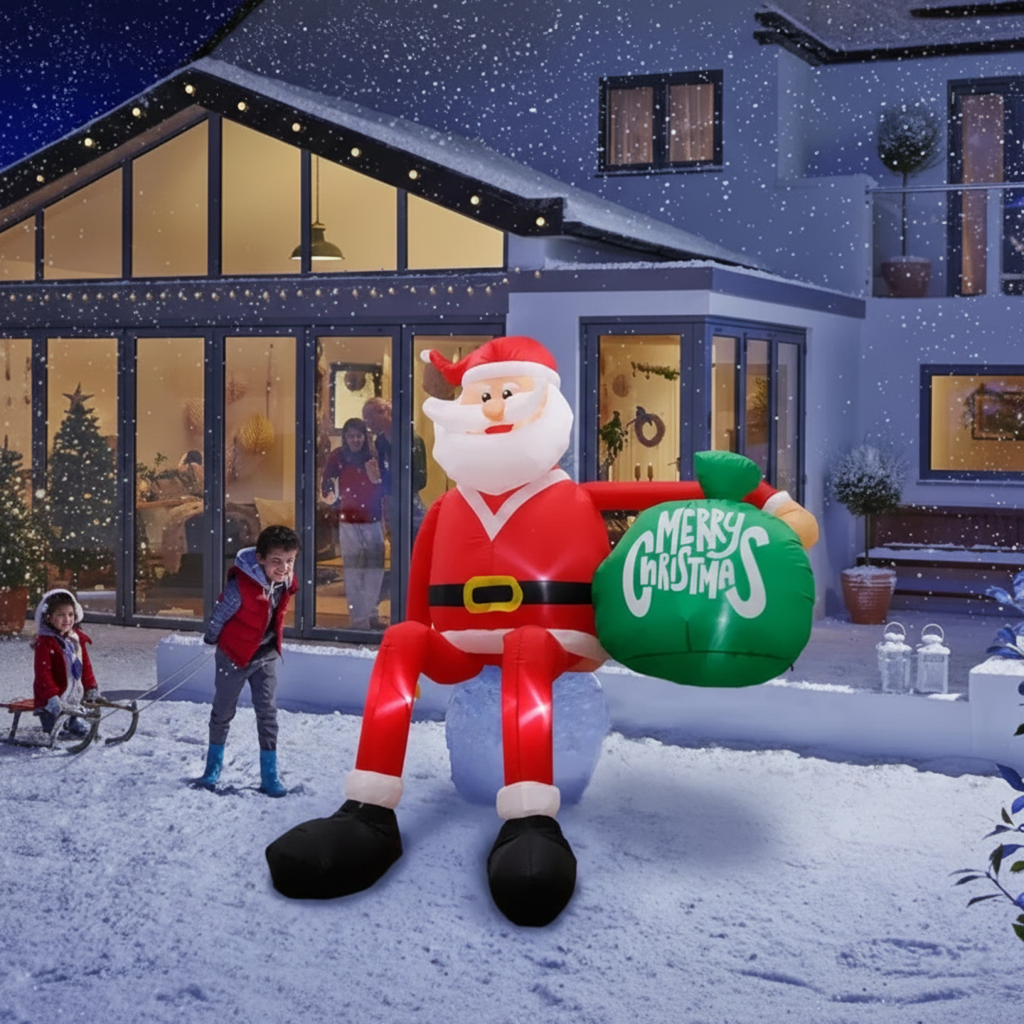Yeouu | Giant 8FT LED Inflatable Climbing Santa | Premium, Waterproof Outdoor Christmas Decor