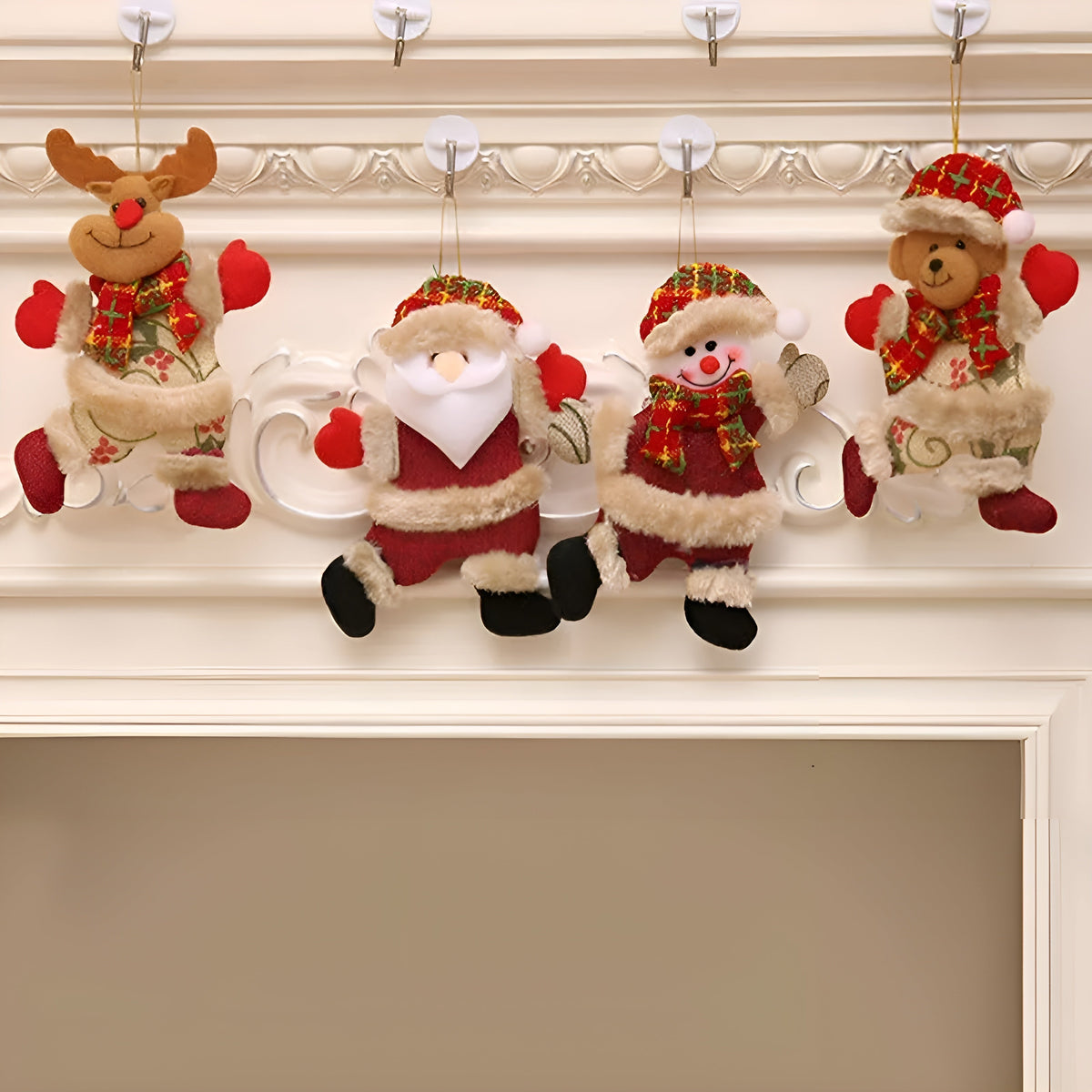 Yeouu | Shiny Christmas Ornaments Set of 4 | Christmas Tree Balls Plastic