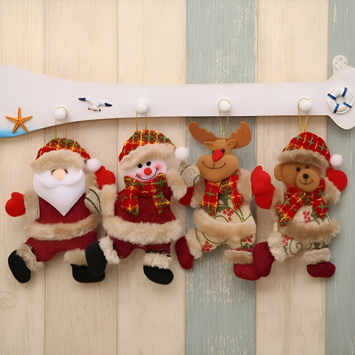 Yeouu | Shiny Christmas Ornaments Set of 4 | Christmas Tree Balls Plastic