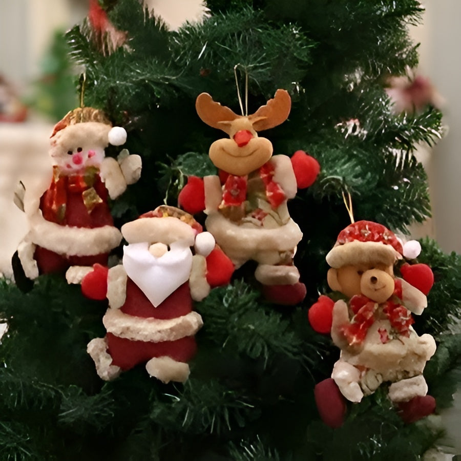 Yeouu | Shiny Christmas Ornaments Set of 4 | Christmas Tree Balls Plastic