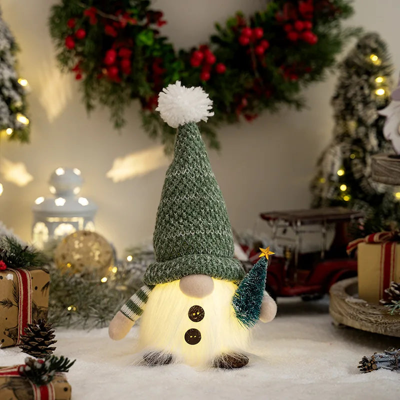 Yeouu | Christmas Gnome Decoration | LED Night Light | Warm Glow Holiday Ornament
