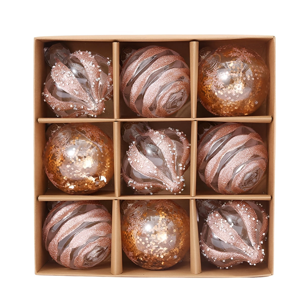 Yeouu | Golden Christmas Baubles Set | Plastic Christmas Ornaments