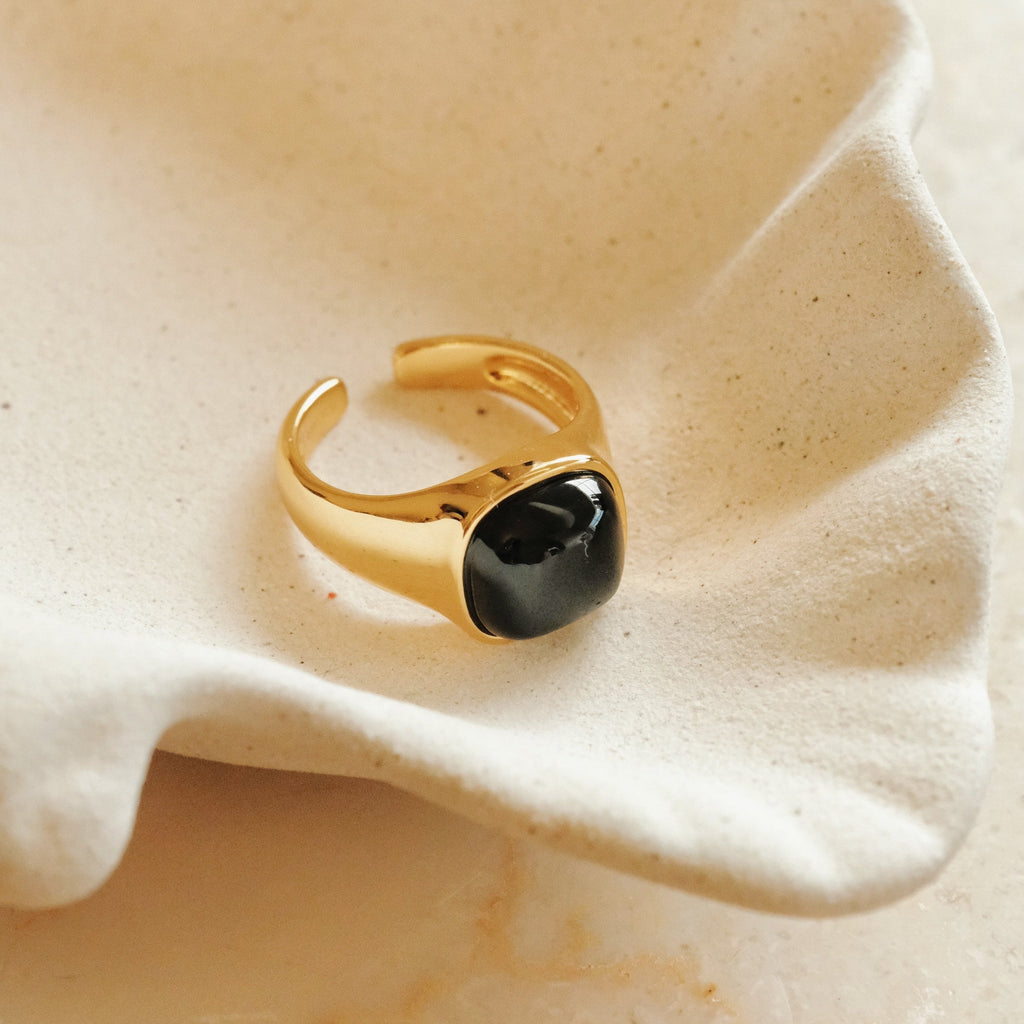 Nocturne Black Onyx Square Ring