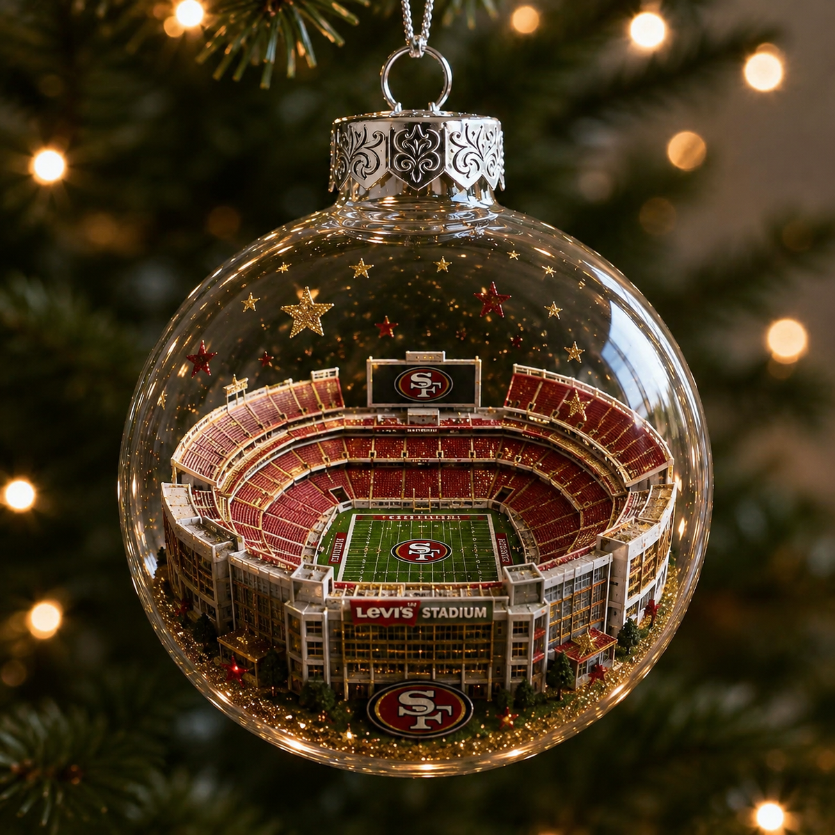 🏈Light-Up Football Stadium Christmas Ornament – Choose Your Team