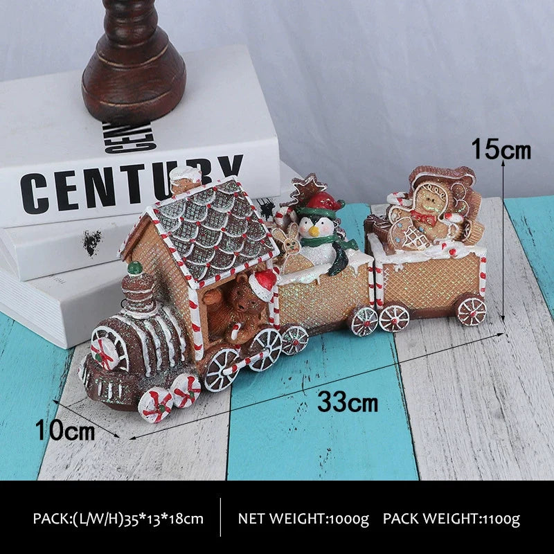 Christmas Mini Train Ornament — Festive Resin Decor