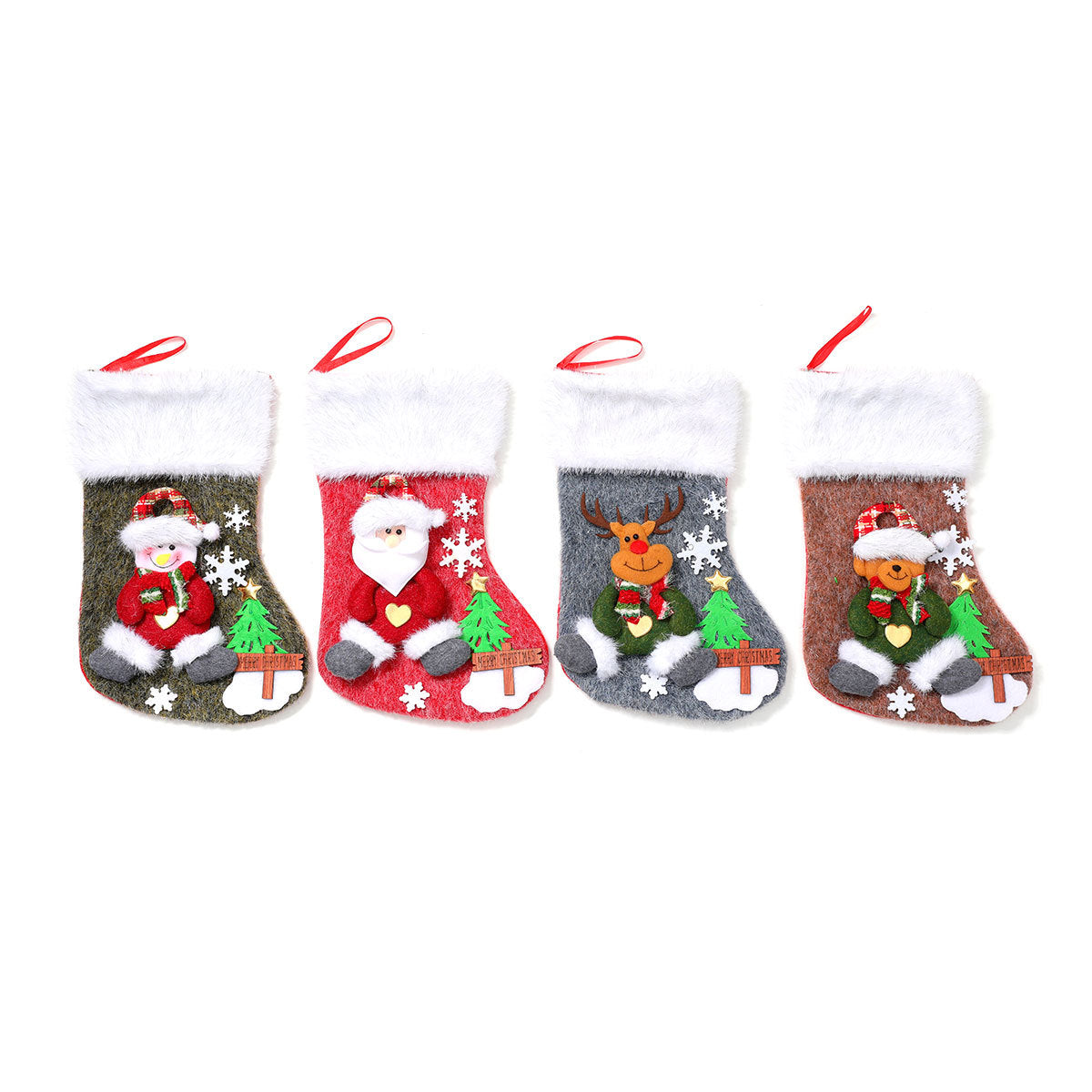 Christmas Stocking with Festive Motif Yeouu