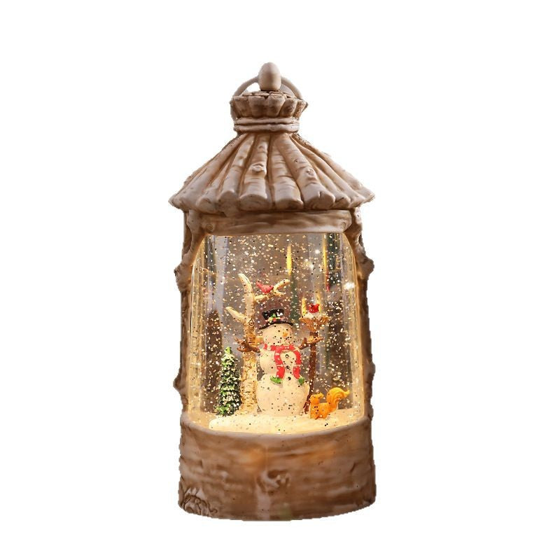 Illuminated Christmas lantern with snow scenes Yeouu