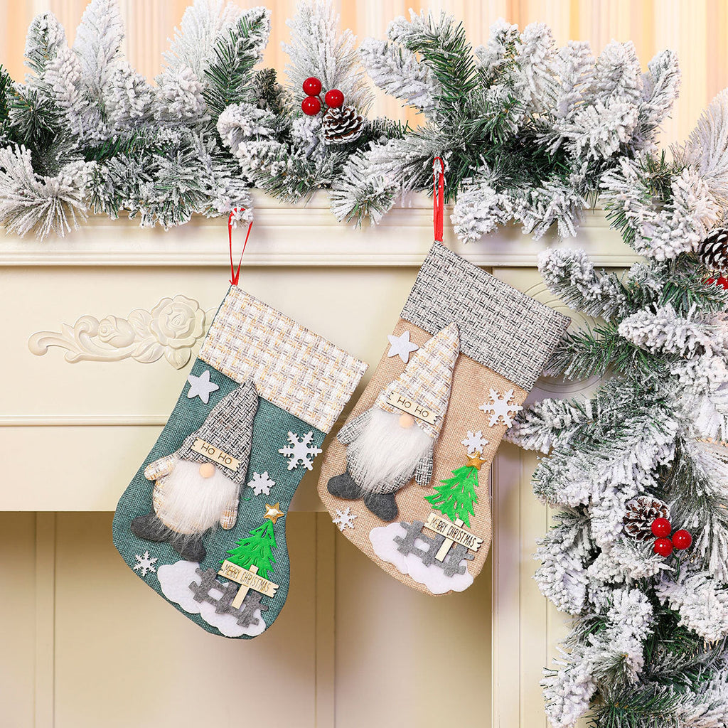 Decorative Holiday Gnome Stocking Yeouu