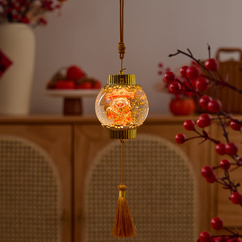 Nostalgic Christmas lantern with festive Santa Yeouu