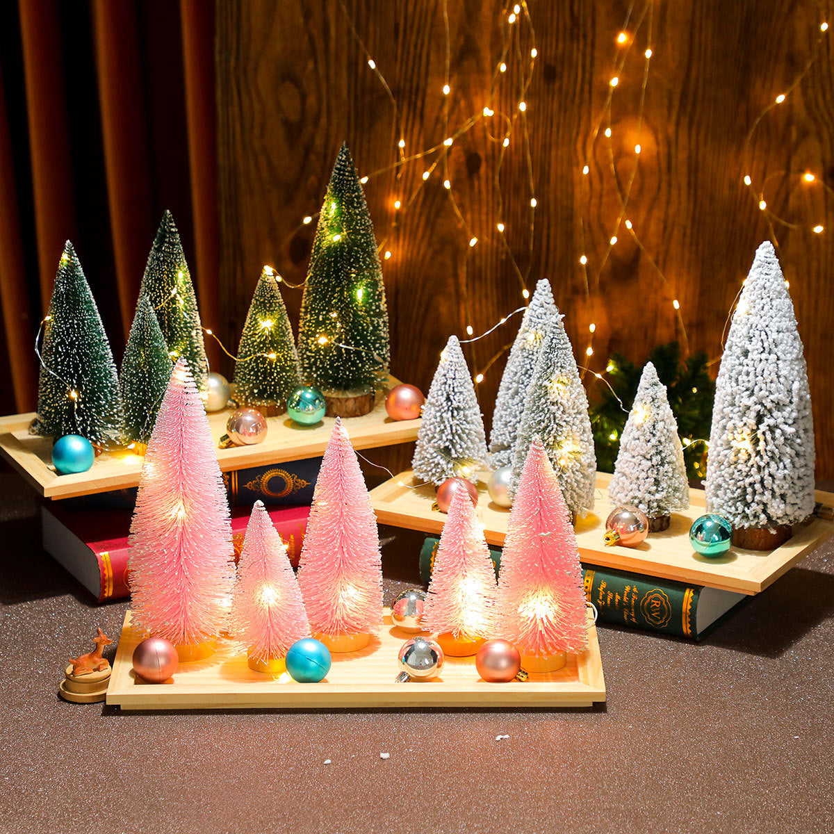 Decorative Miniature Christmas Tree Set Yeouu