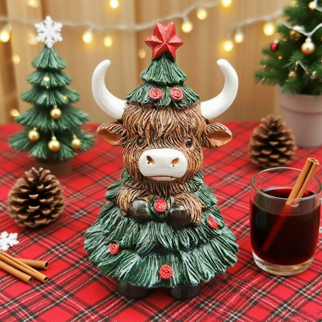 Christmas decoration figure in Highlands cattle design Yeouu
