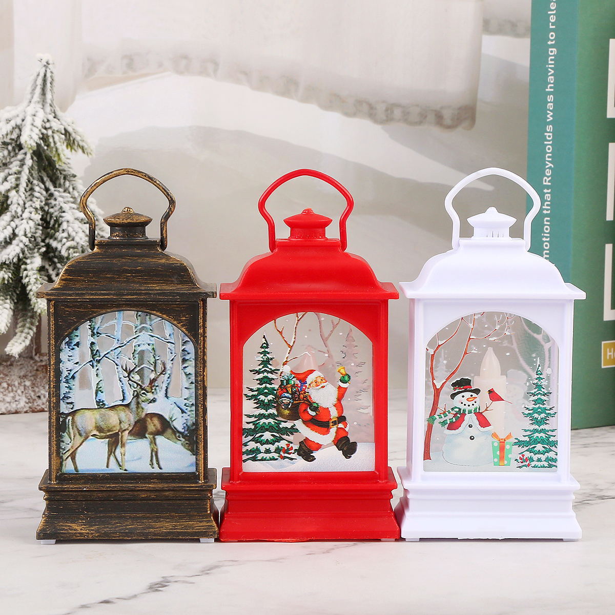 Nostalgic Christmas lantern with Santa motif Yeouu