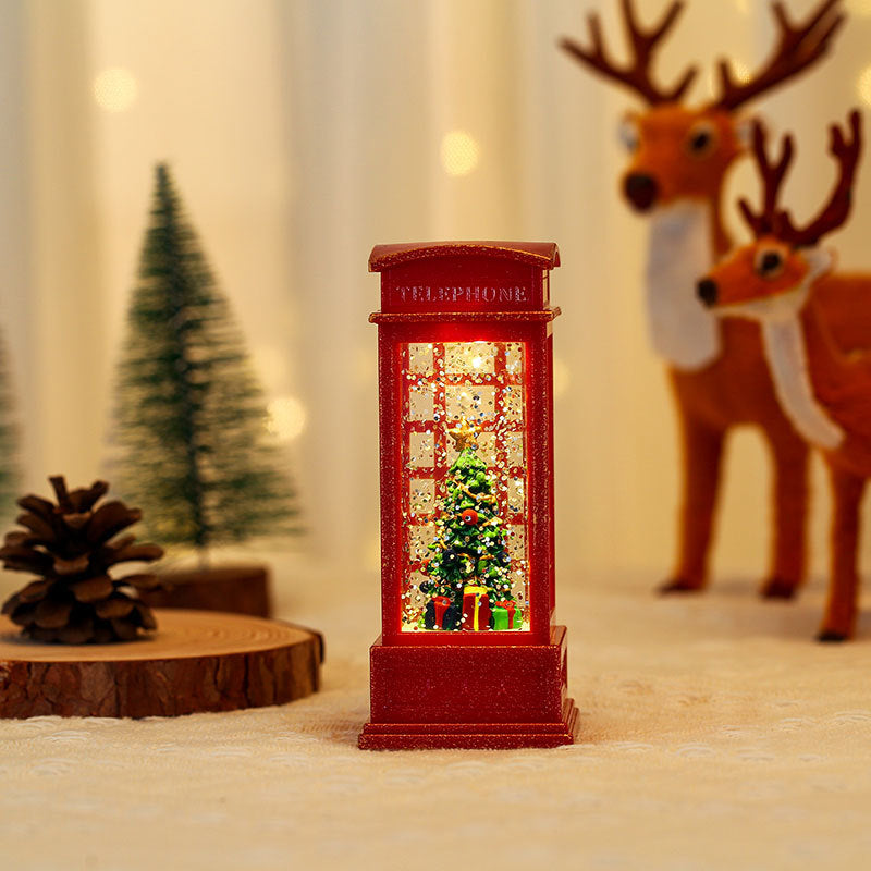 Decorative Light-Up Christmas Telephone Box Yeouu