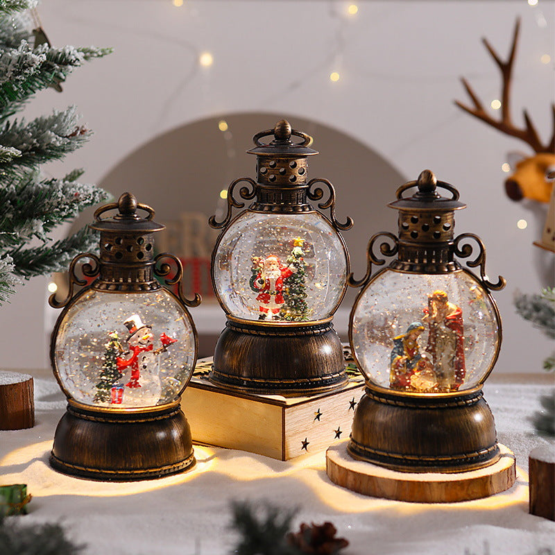 Nostalgic Christmas lantern with snow globe Yeouu