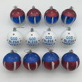Unisex nan patriotic glass Christmas bauble set with glitter effect and inscription Yeouu