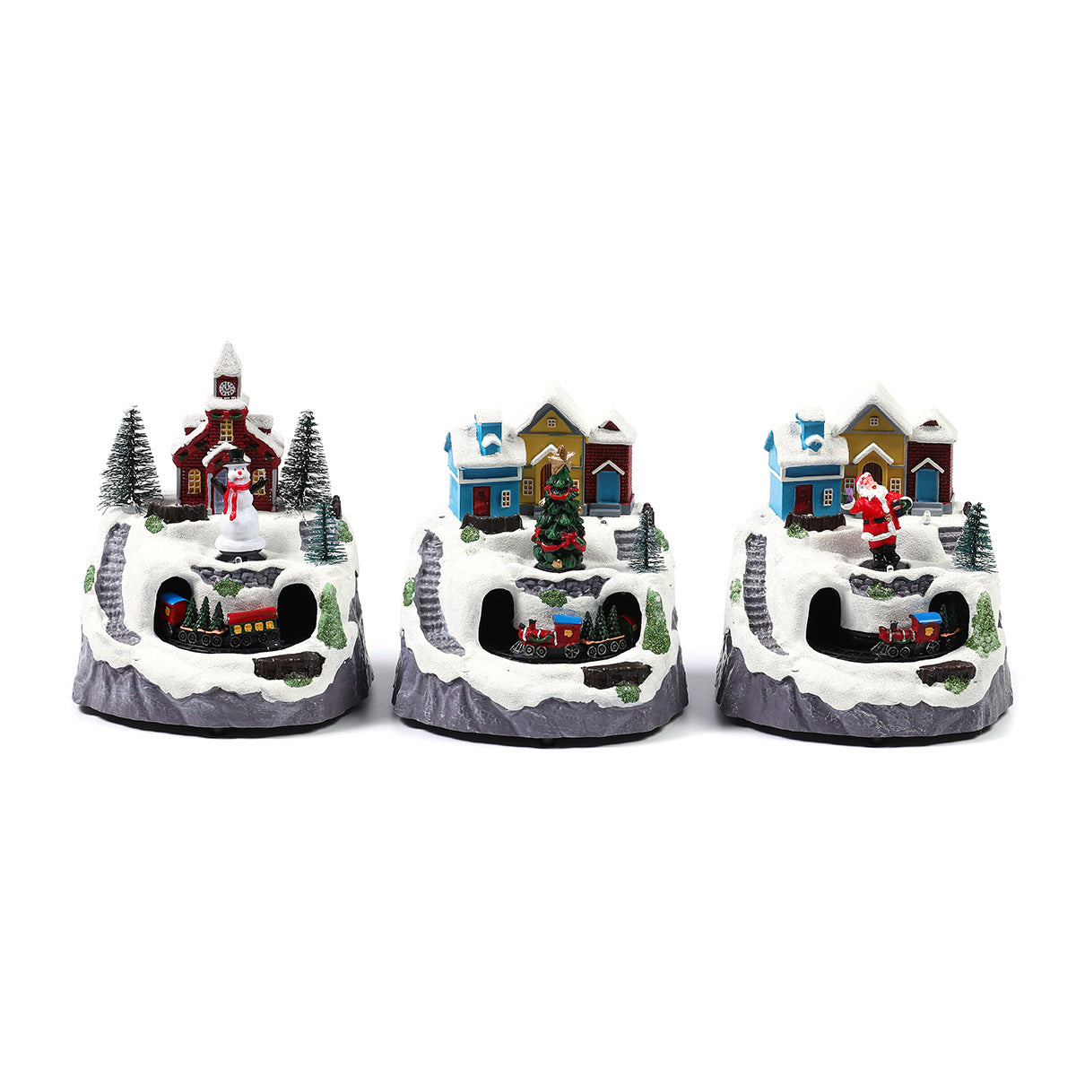 Decorative Light-Up Christmas Village Display Yeouu