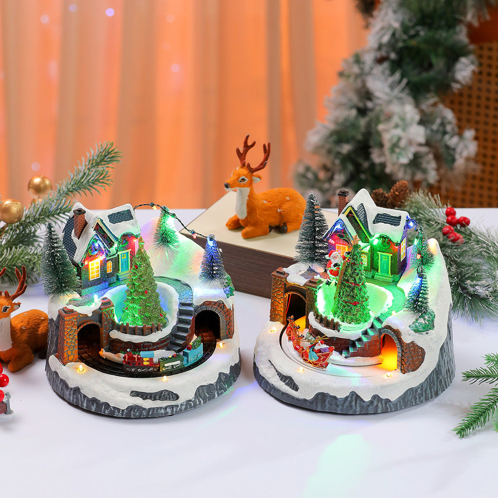 LED Light-Up Christmas Village Display Yeouu