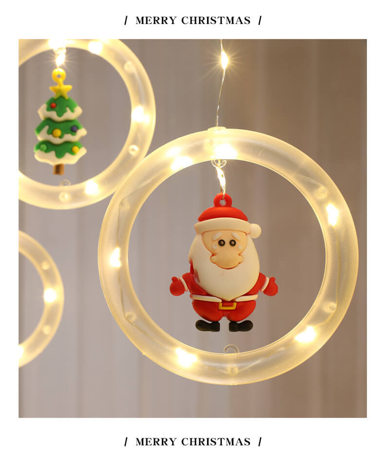 Yeouu | Christmas Circle Doll Hanging Decoration 10 LED USB String Lights