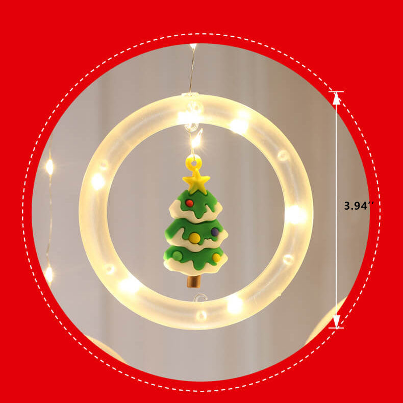 Yeouu | Christmas Circle Doll Hanging Decoration 10 LED USB String Lights