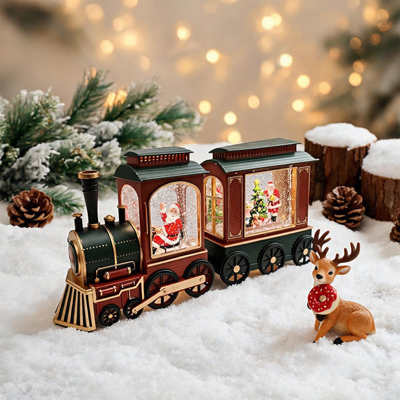 Decorative LED Christmas Train Figurine Yeouu