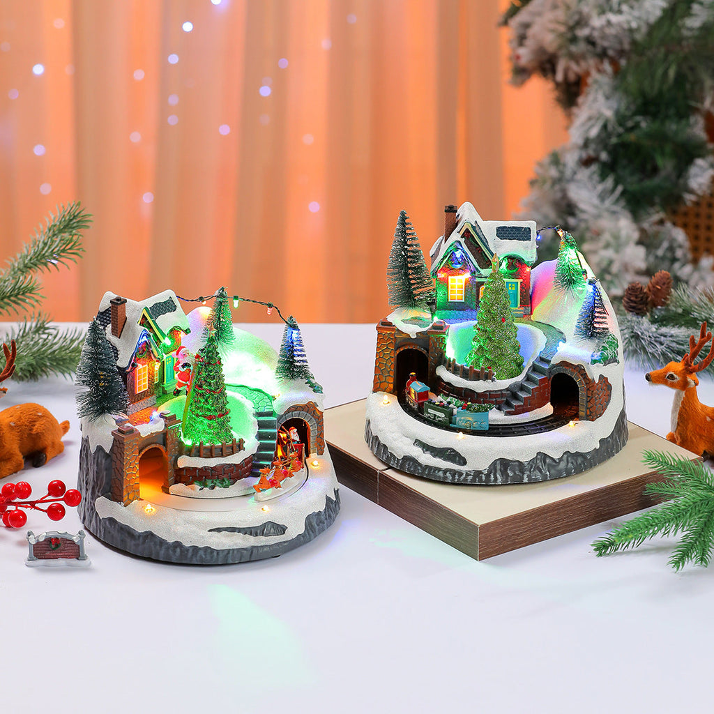LED Light-Up Christmas Village Display Yeouu