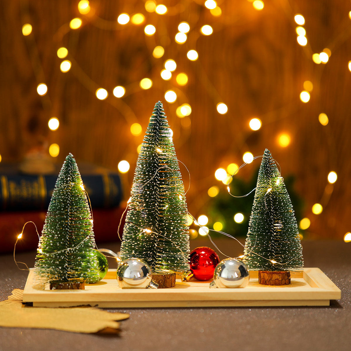 Festive Light-Up Miniature Christmas Tree Decoration Yeouu