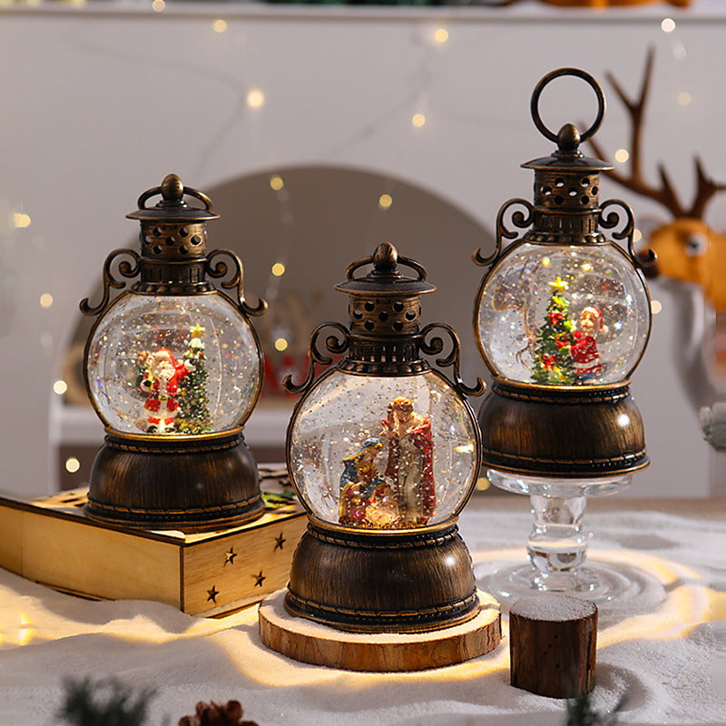 Nostalgic Christmas lantern with snow globe Yeouu