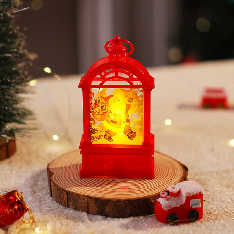 Decorative Christmas lantern with nostalgic Santa motif Yeouu