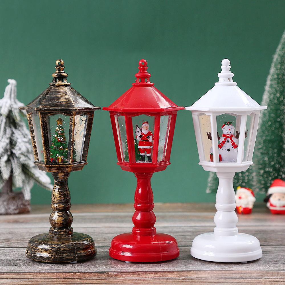 Nostalgic Christmas lantern with moving Santa scene Yeouu