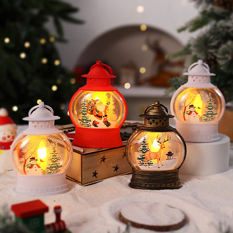 Decorative Christmas lantern with festive Santa motif Yeouu