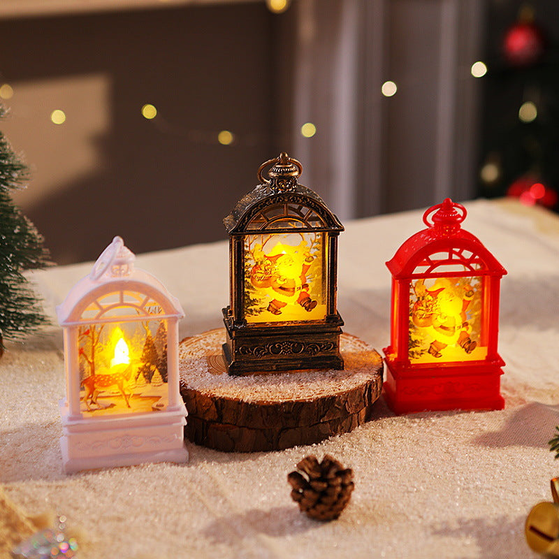 Decorative Christmas lantern with nostalgic Santa motif Yeouu