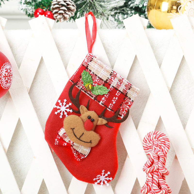 Festive Christmas stocking with reindeer motif Yeouu