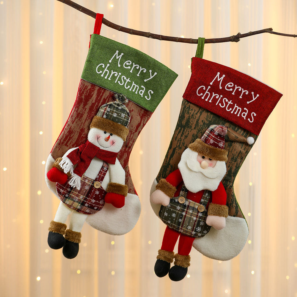Plush Reindeer Christmas Stocking Yeouu