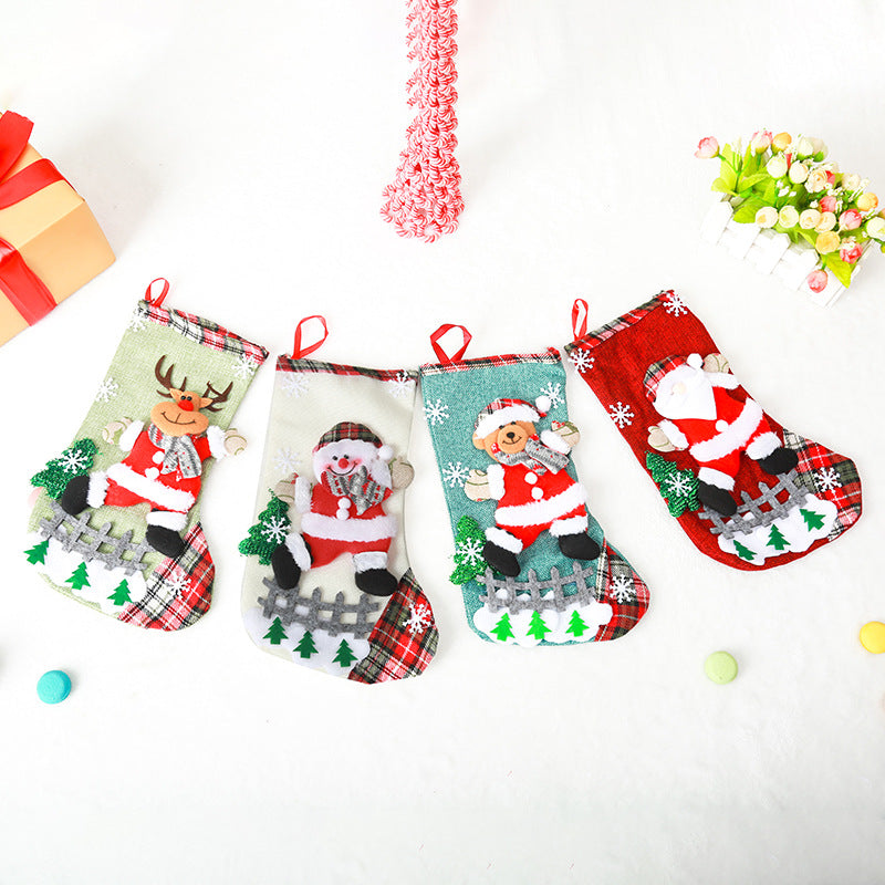 Festive Christmas stocking with cute Santa Claus motif Yeouu