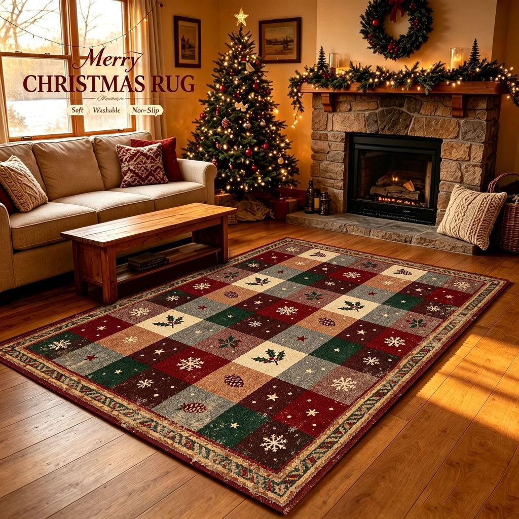 Christmas-Themed Decorative Area Rug Yeouu