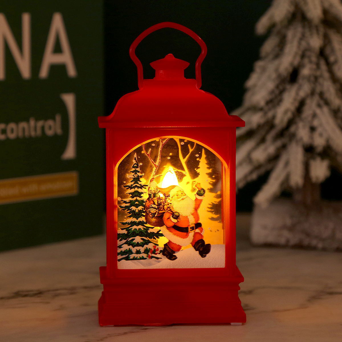 Nostalgic Christmas lantern with Santa motif Yeouu