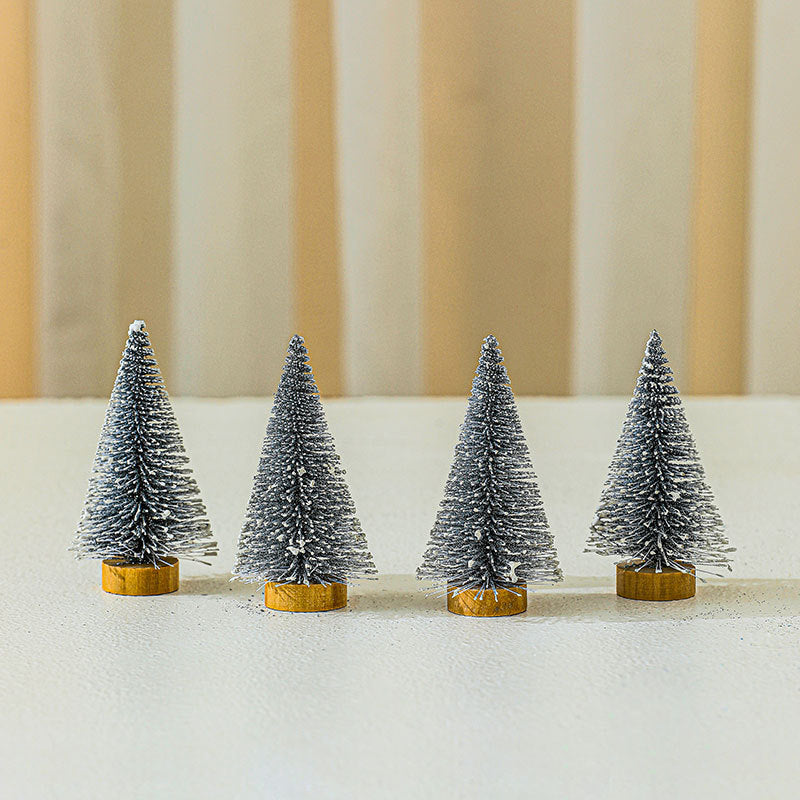 Miniature Christmas Tree Figurines Set Yeouu