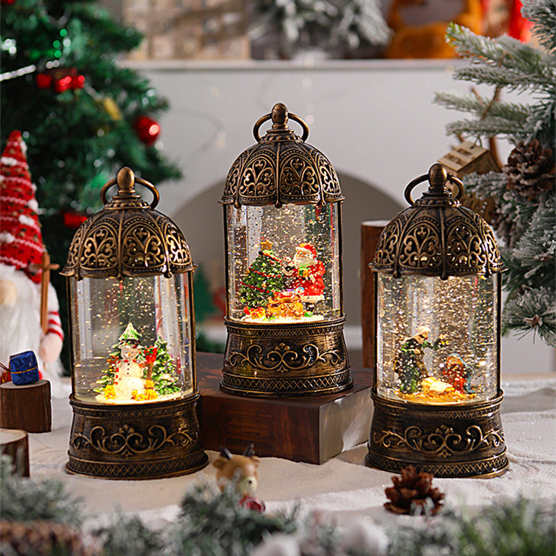 Elegant Christmas lantern with snow globe Yeouu