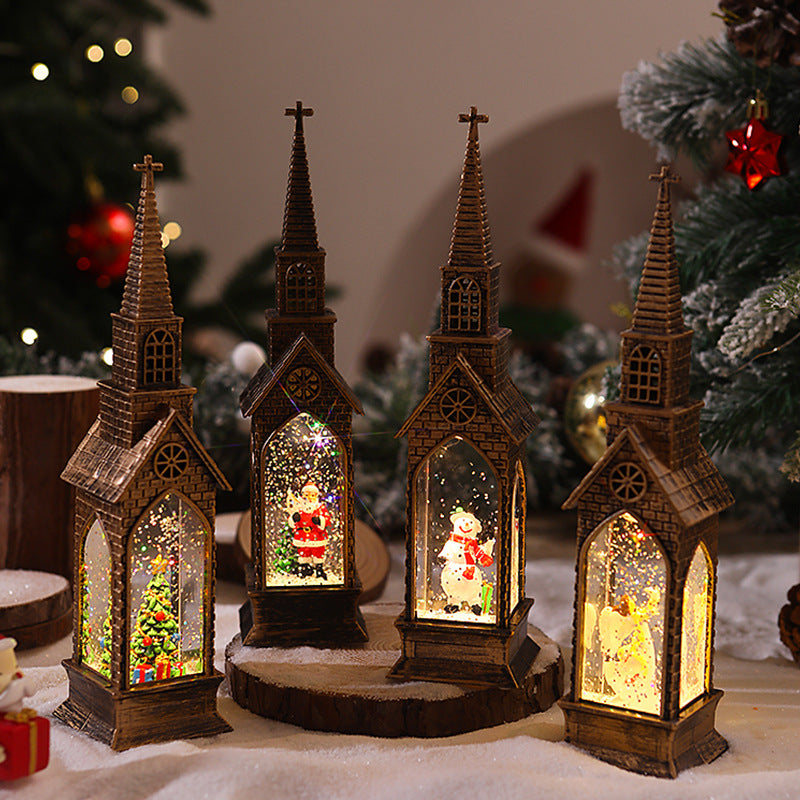 Illuminated Christmas Church Decoration Yeouu