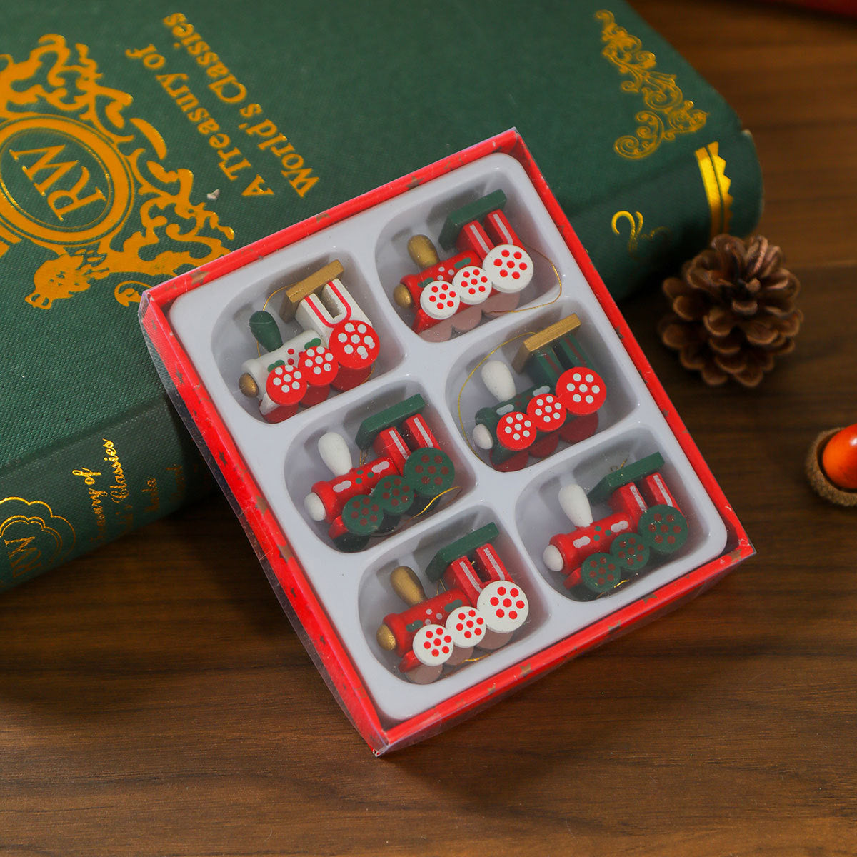 Decorative Christmas Train Figurines Yeouu