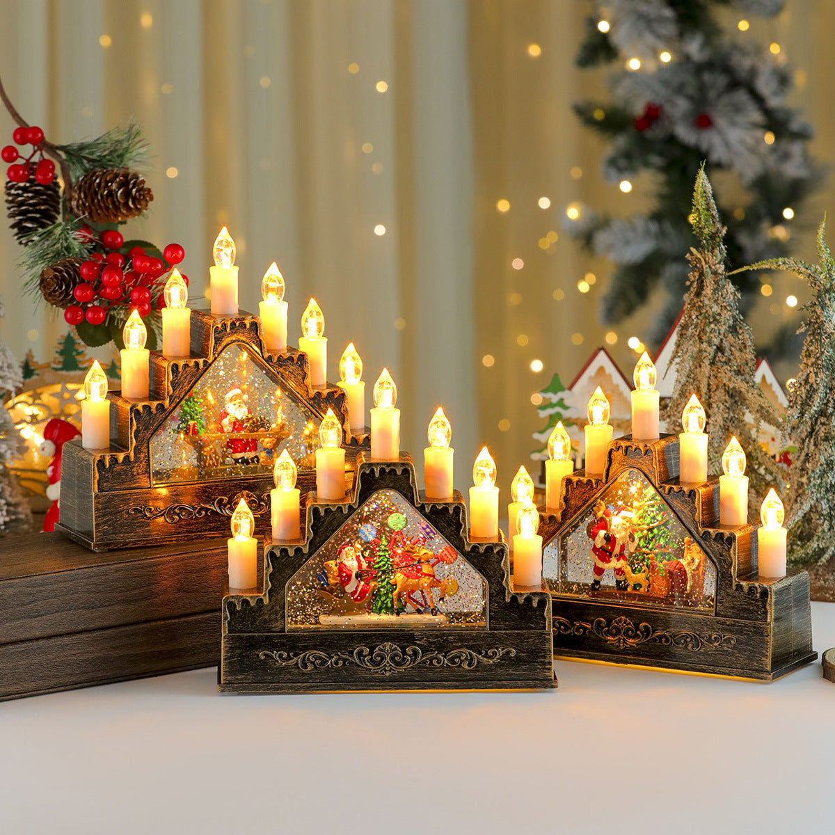 LED Illuminated Christmas Scene Decoration Yeouu