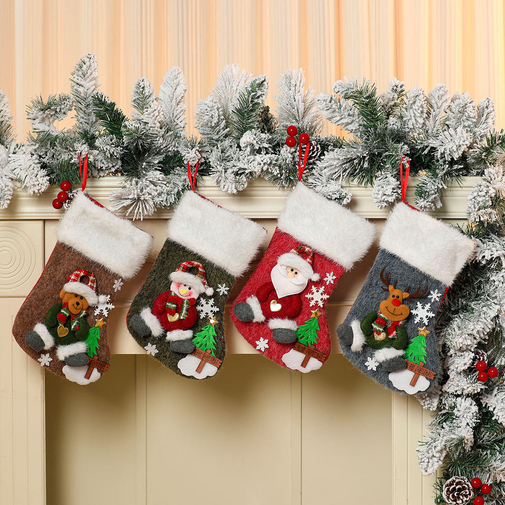 Christmas Stocking with Festive Motif Yeouu