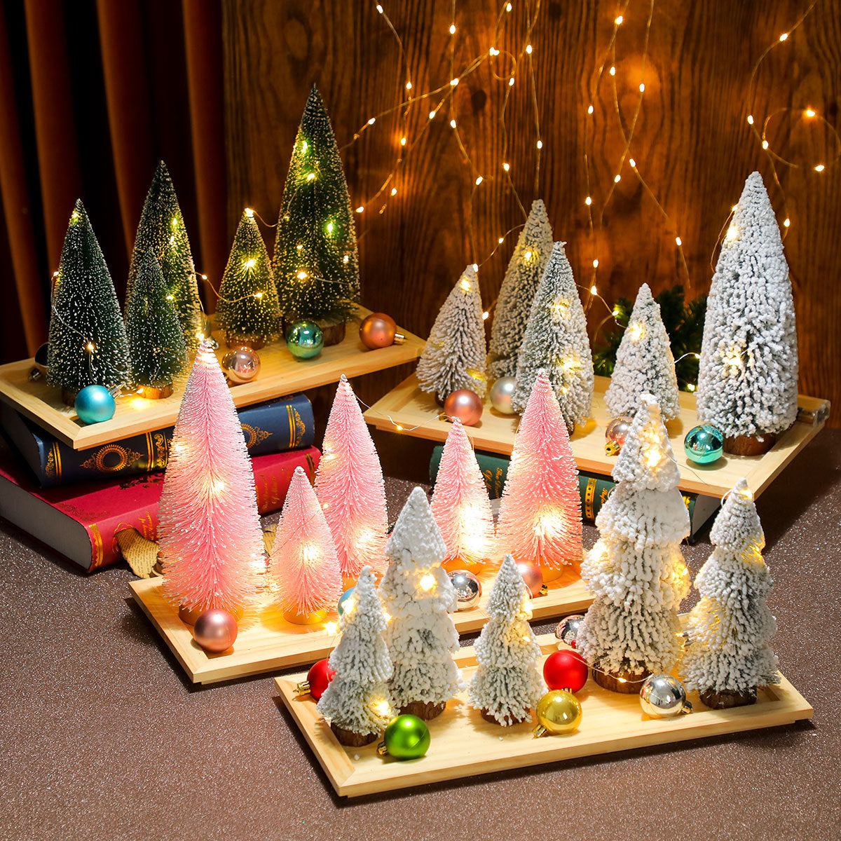 Decorative Miniature Christmas Tree Set Yeouu