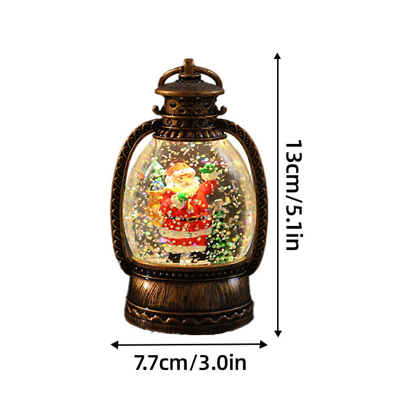 Nostalgic Christmas lantern with snowman scene Yeouu