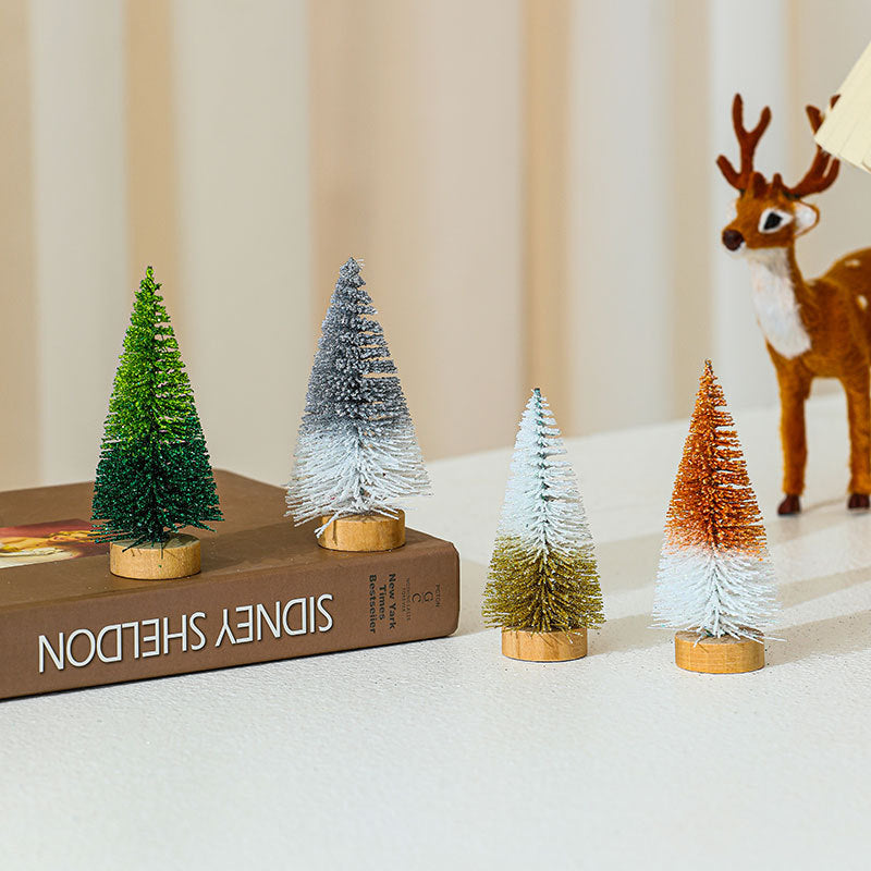 Miniature Christmas Tree Figurines Set Yeouu