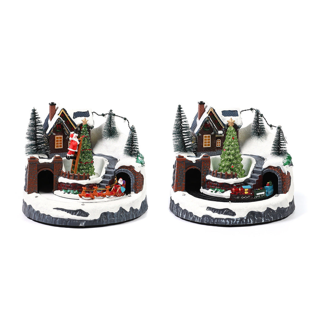 LED Light-Up Christmas Village Display Yeouu
