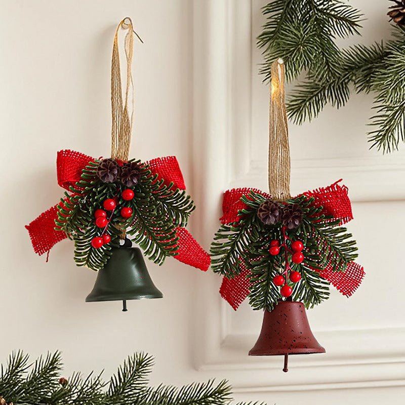 Festive Christmas bell with pine cone decoration Yeouu